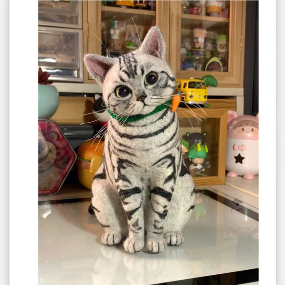 【オーダーメイドペット】羊毛フェルト、うちの子　猫ぬいぐるみ、フェルト猫、羊毛猫、肖像画、犬猫人形 プレゼントやギフトに KUE5442123780