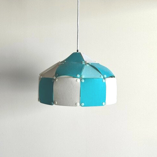 フェルト製ランプシェード ペンダントライト ドーム型 ブルートーン