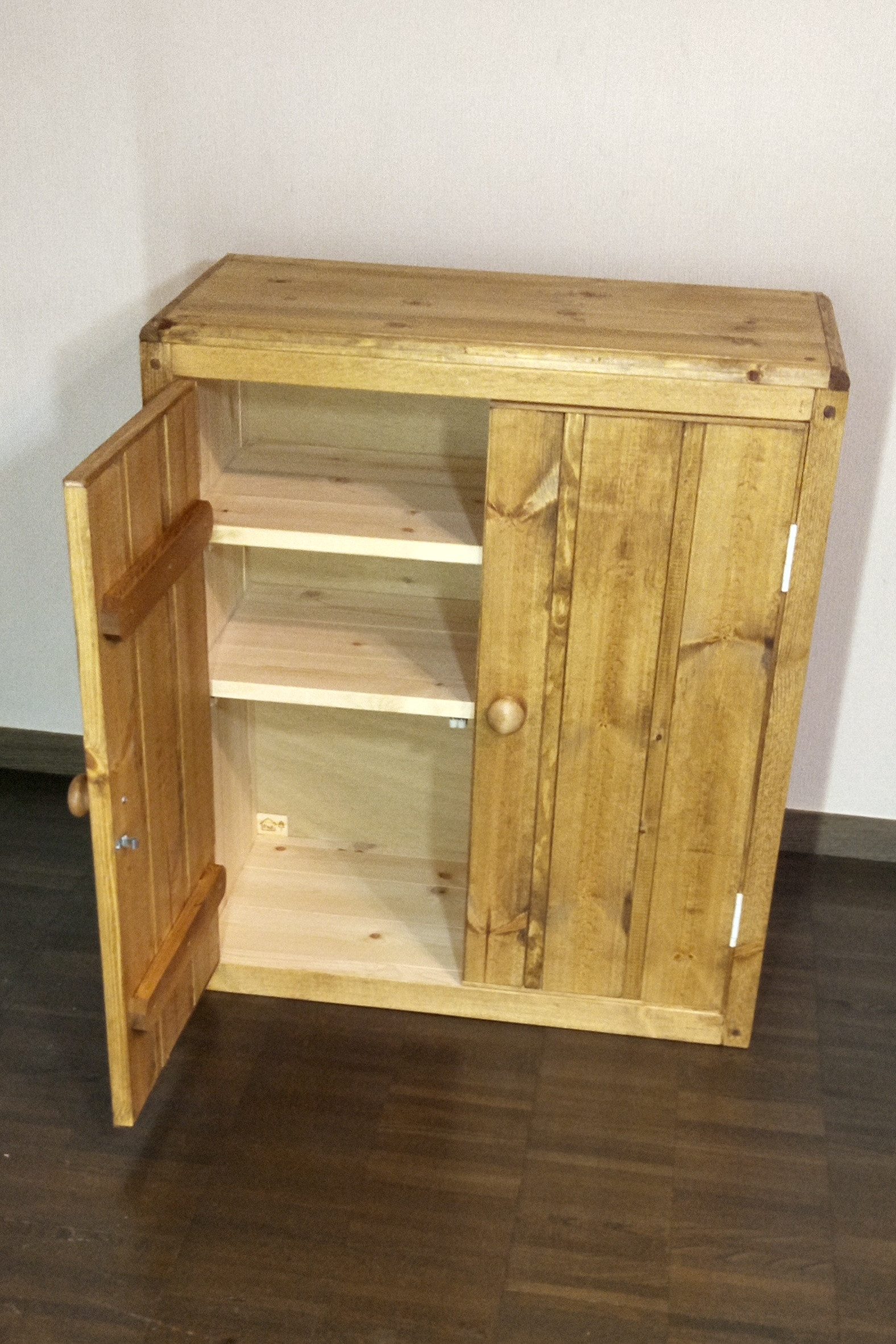 No80【✴️たっぷりすっきり】キャビネット、天然無垢材、