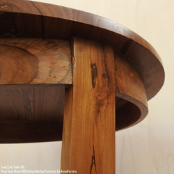 チーク無垢材 カフェテーブル NA ナチュラルブラウン 55cm アジアン家具 コーヒーテーブル ラウンドテーブル 8枚目の画像
