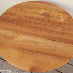 チーク無垢材 カフェテーブル NA ナチュラルブラウン 55cm アジアン家具 コーヒーテーブル ラウンドテーブル 4枚目の画像