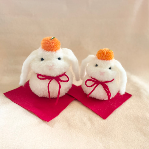 うさちゃん鏡餅（大） うさぎ ロップイヤー 鏡餅 kunchamy 通販