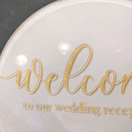 アクリルウェルカムボード・結婚式／レーザー彫刻 直径20cm ウェルカム