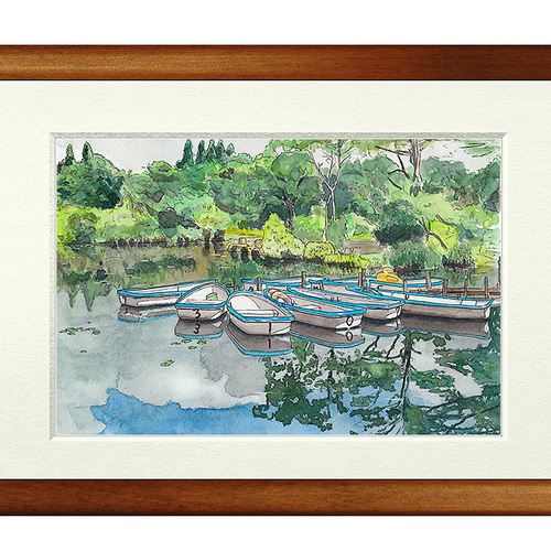 世界で1枚の絵 水彩画原画「いもり池」 絵画 Hick 通販 15051813