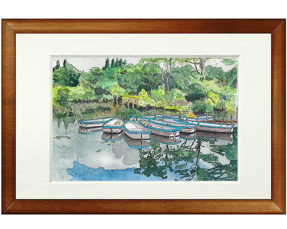 世界で1枚の絵 水彩画原画「いもり池」 絵画 Hick 通販 15051813