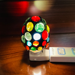 光るきのこのおやすみランプ009 コンセント式 LED ステンドグラス 7枚目の画像