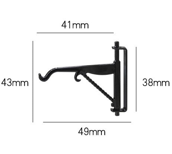 ミニチュア＊壁掛けフック(ブラック) 3枚目の画像