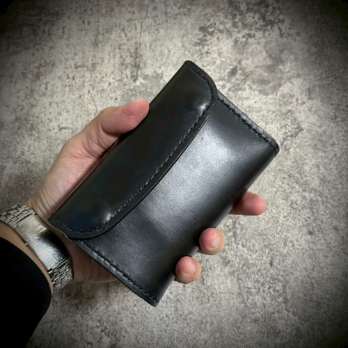 経年変化を楽しむ ミドルウォレット 総手縫い 財布 フルレザー 本革