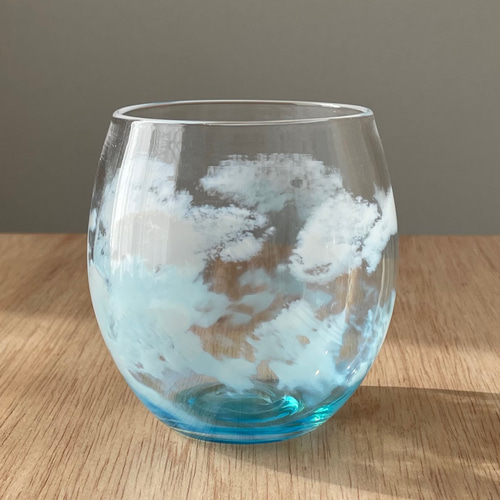 青空と雲のコップ 手作り吹きガラス作品で心豊かに グラス NOBE GLASS