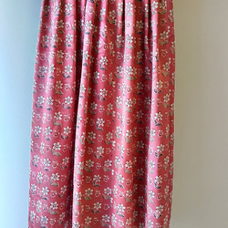 着物リメイク　ローズピンクの花柄スカート　B 5枚目の画像