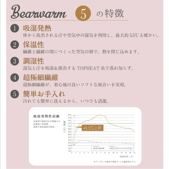 最大約5℃発熱【レディース】裏ファーヘリンボーン柄キルトのミトン手袋 4枚目の画像