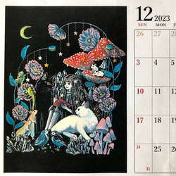 早期予約特典付き12月7日まで　2023年卓上カレンダー　星月猫★徳島洋子作品絵画　オリジナル作品　猫カレンダー 8枚目の画像