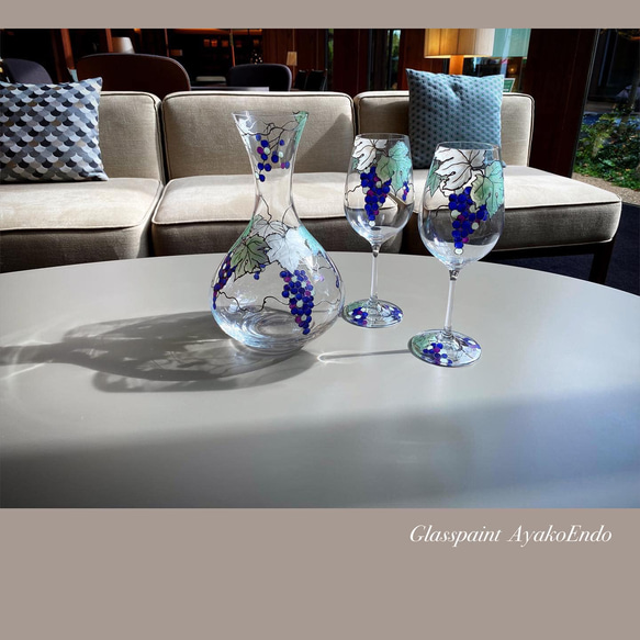 Creema Limited [Grapes] Chic blue-purple grapes Grape decanter & 第2張的照片