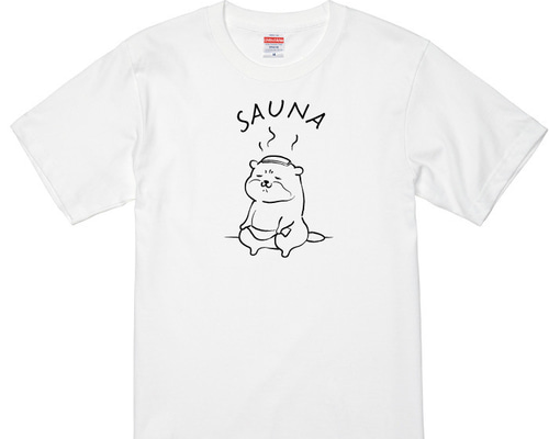 サウナのカワウソTシャツ（コットン）S/M/L/XL Tシャツ covernyan 通販