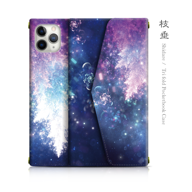 枝垂 - 和風 三つ折り手帳型 iPhoneケース【iPhone全機種対応】スマホショルダー/カード収納