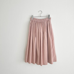 コーデュロイのギャザースカート　くすみピンク 6枚目の画像