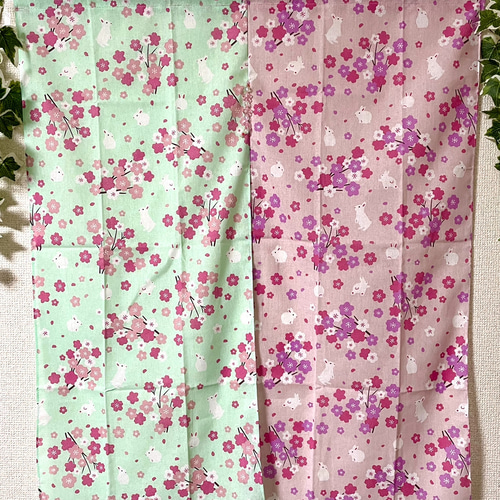 2023年の干支に因み うさぎ柄のれん カーテン Only-わん🐾 通販