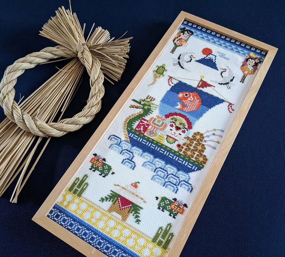 クロスステッチキット mini掛け軸【宝 船】 ---New Year その他