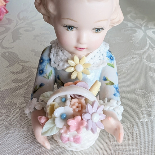 ビンテージ　人形　ドール　磁器　置物　インテリア　工芸品　美術品　A1417 ビンテージ 人形 ドール 磁器 置物 インテリア 工芸品 美術品 A1417
