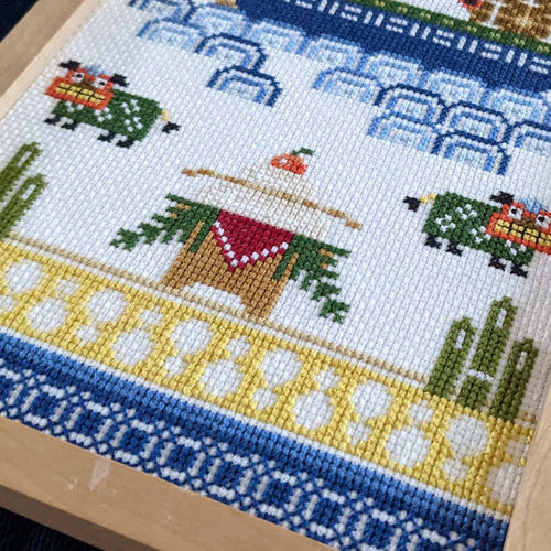 宝船、末広、刺繍壁掛け