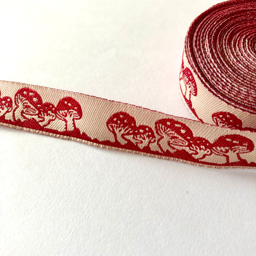 ジャカード刺繍リボン キノコ リボン・テープ w_moon 通販 15054559