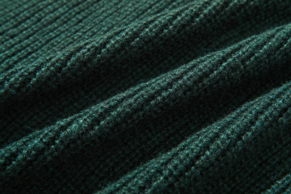 羊毛針織長款開衫狗扣深綠色 221202-4 第9張的照片
