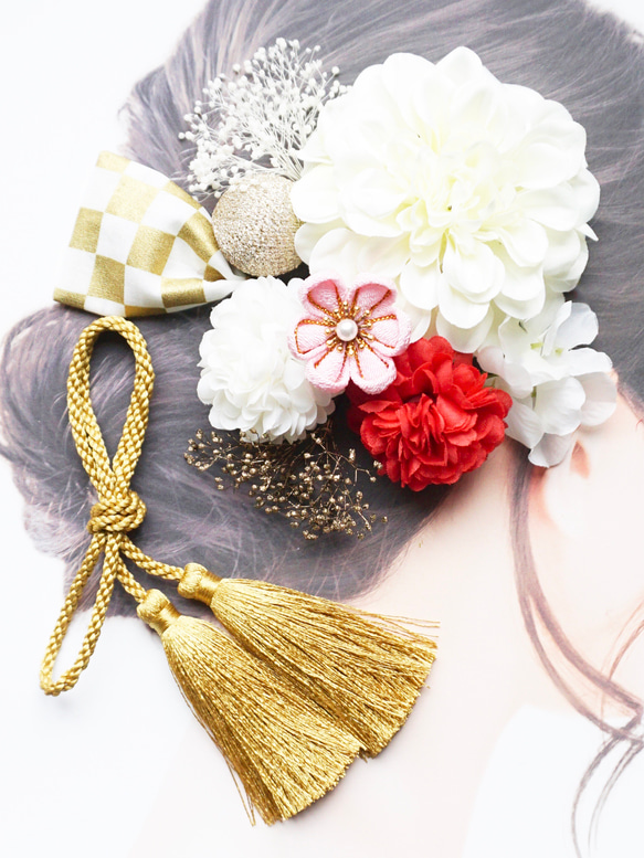 【送料無料】成人式　髪飾り　結婚式　卒業式　袴　振袖前撮り 3枚目の画像