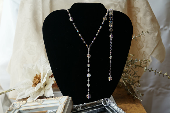 【白魔術師のロザリオ・ケテル 至高 [S/N.1]】☆一点物☆生命の樹モチーフロングネックレス・レインボーオーラ水晶 1枚目の画像