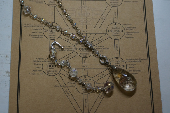 【白魔術師のロザリオ・ケテル 至高 [S/N.1]】☆一点物☆生命の樹モチーフロングネックレス・レインボーオーラ水晶 11枚目の画像