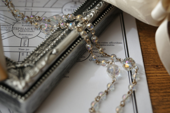 【白魔術師のロザリオ・ケテル 至高 [S/N.1]】☆一点物☆生命の樹モチーフロングネックレス・レインボーオーラ水晶 5枚目の画像