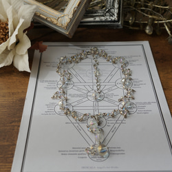 【白魔術師のロザリオ・ケテル 至高 [S/N.1]】☆一点物☆生命の樹モチーフロングネックレス・レインボーオーラ水晶 2枚目の画像