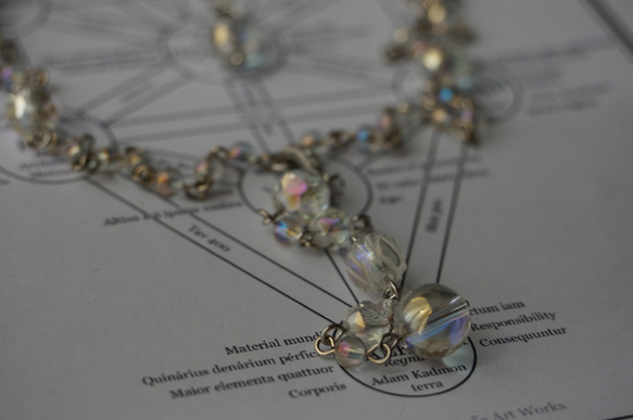 【白魔術師のロザリオ・ケテル 至高 [S/N.1]】☆一点物☆生命の樹モチーフロングネックレス・レインボーオーラ水晶 3枚目の画像