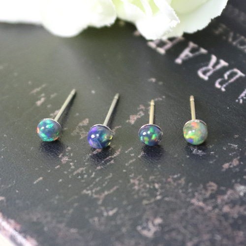 14kgf ブラックオパールピアス 14KGF ブラックオパール 天然石 艶玉 一粒 シンプル ピアス ピアス