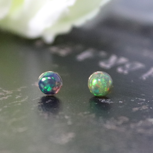 14kgf ブラックオパールピアス 14KGF ブラックオパール 天然石 艶玉 一粒 シンプル ピアス ピアス