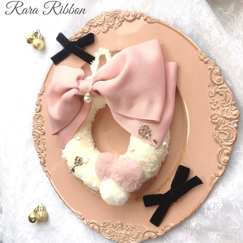 リース クリスマスリース リボンリース ふわふわリース ビックリボン