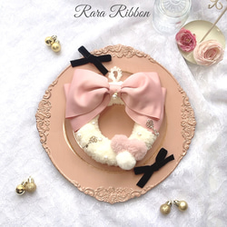 リース クリスマスリース リボンリース ふわふわリース ビックリボン