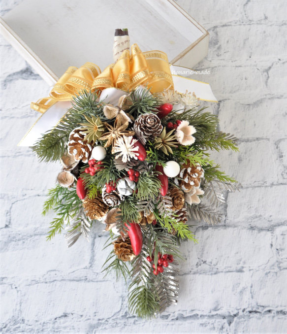 wsw14 レッドペッパーと木の実 no.2 ウィンタースワッグ： クリスマス  