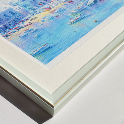 額装☆画商から版画化☆ミコノス島 地中海 エーゲ海 ヨーロッパ 風景画