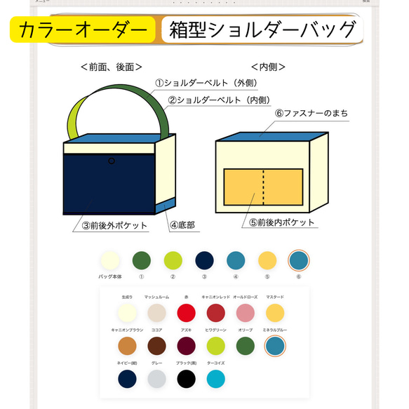 【非売品】追加料金なしで、バッグの持ち手、ポケットの色の変更出来ます 13枚目の画像