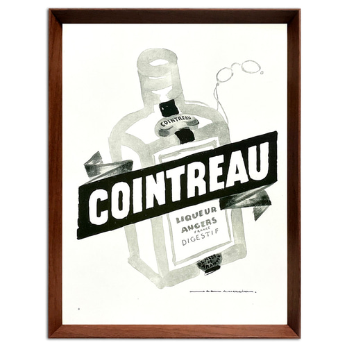 コアントロー 1950年代 フランス ヴィンテージ 広告 額付 ポスター