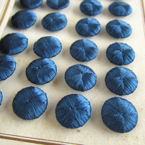 12mm12個】シルク糸 くるみ釦 passementerie フランスアンティーク