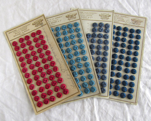 12mm12個】シルク糸 くるみ釦 passementerie フランスアンティーク