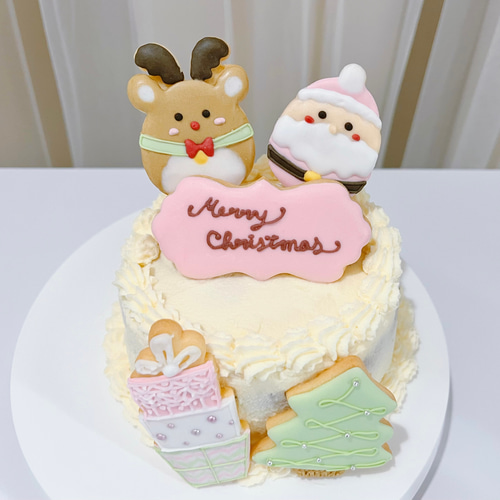 クリスマスアイシングクッキー&ケーキセット（5号サイズ