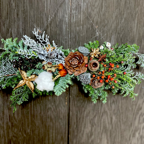 冬の森のガーランド(横型スワッグ) スワッグ anemone 通販 15056353