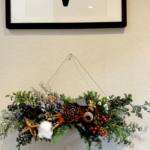 冬の森のガーランド(横型スワッグ) スワッグ anemone 通販 15056353