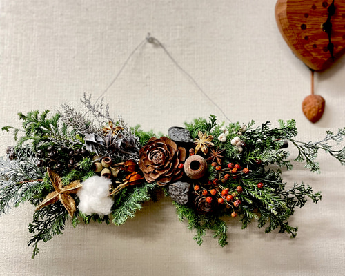 冬の森のガーランド(横型スワッグ) スワッグ anemone 通販 15056353