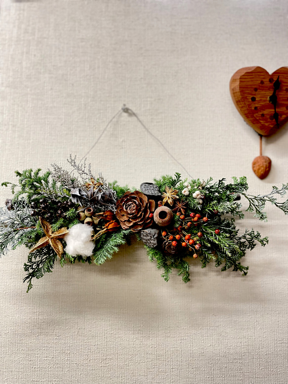 冬の森のガーランド(横型スワッグ) スワッグ anemone 通販 15056353