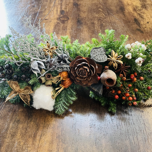 冬の森のガーランド(横型スワッグ) スワッグ anemone 通販 15056353