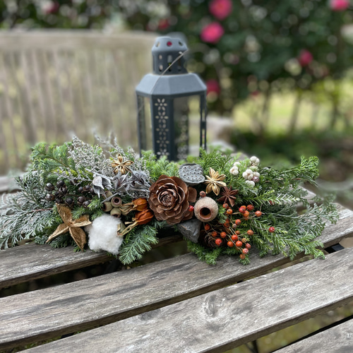 冬の森のガーランド(横型スワッグ) スワッグ anemone 通販 15056353