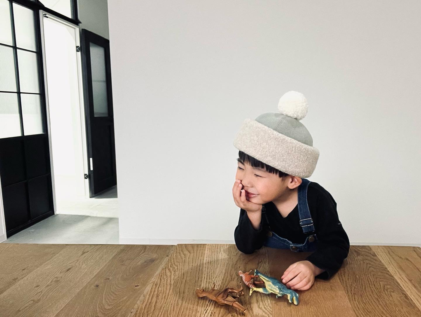 ぽんぽん取り外し⚮̈もこもこロールウォッチ帽⚮̈ 2way ⚮̈ボリューム⚮̈ベビー・キッズ46〜54cm ⚮̈お揃い